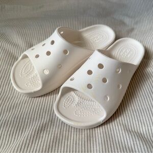Women’s Crocs - White Platform Slides
